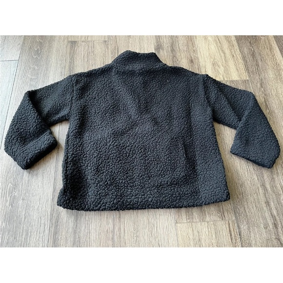 Gap Kids Girls Sherpa Fleece Quarter Zip Sweater Black NWT Size Small (6/7) - Picture 5 of 6